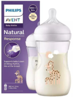 شیشه شیر طلقی ریسپانس نچرال 260میل اونت طرح زرافه Avent